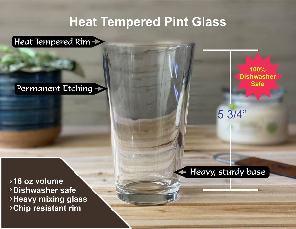 Lake George New York with Words - pint glass