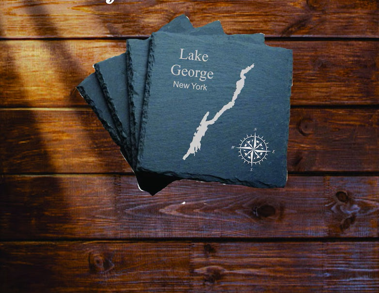Lake George Slate coasters. (4 Pk)