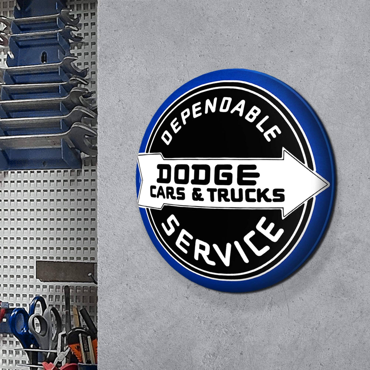 Licensed Dodge Cars & Trucks 15" Dome Metal Sign