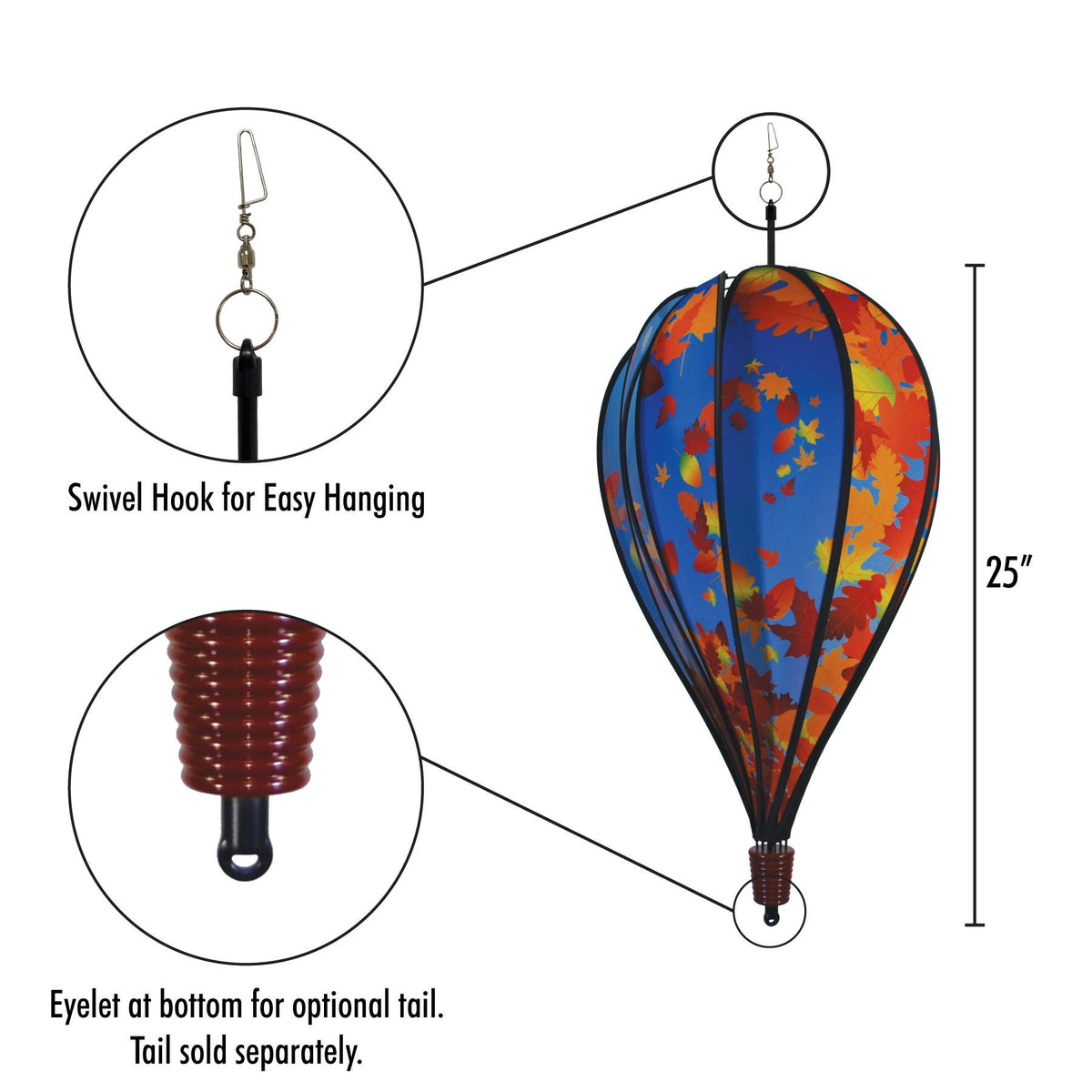 Fall Leaves 10 Panel Hot Air Balloon Spinner