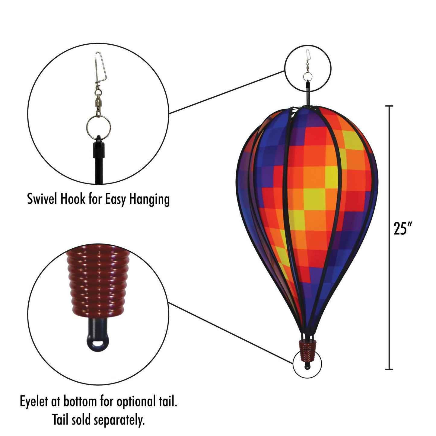 Rainbow Pixel 10 Panel Hot Air Balloon