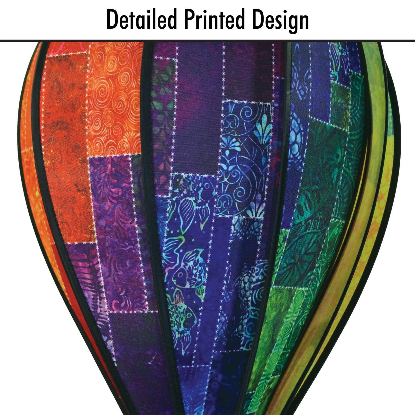 Batik Quilt 10 Panel Hot Air Balloon Spinner