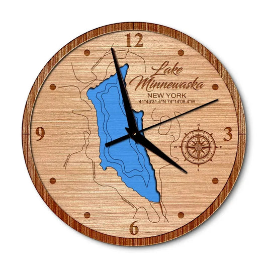 Lake Minnewaska New York 14in Layered Map Clock