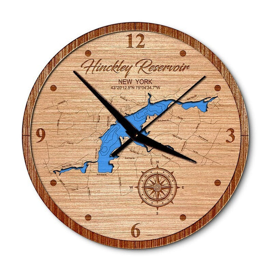 Hinckley Reservoir, New York 14in Layered Map Clock