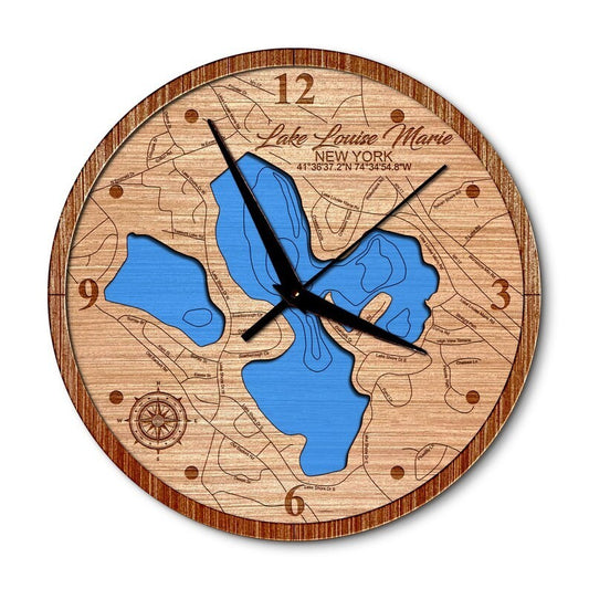 Lake Louise Marie, New York 14in Layered Map Clock