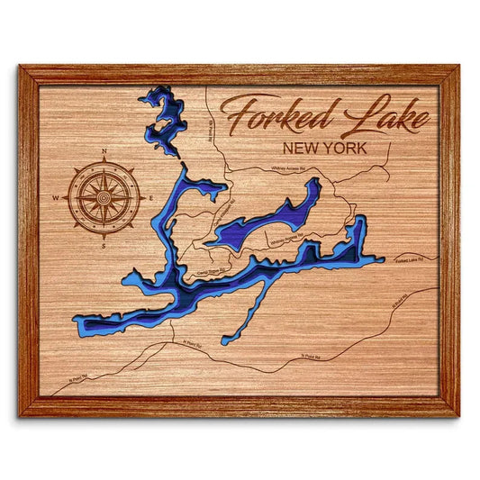 Forked Lake in Hamilton, New York Depth Map