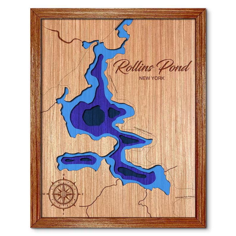 Rollins Pond, New York Depth Map