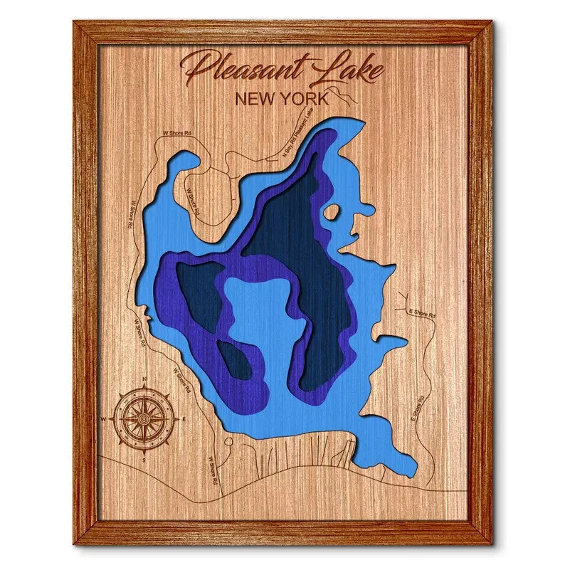 Pleasant Lake in Fulton County, New York Depth Map
