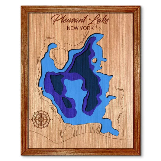 Pleasant Lake in Fulton County, New York Depth Map