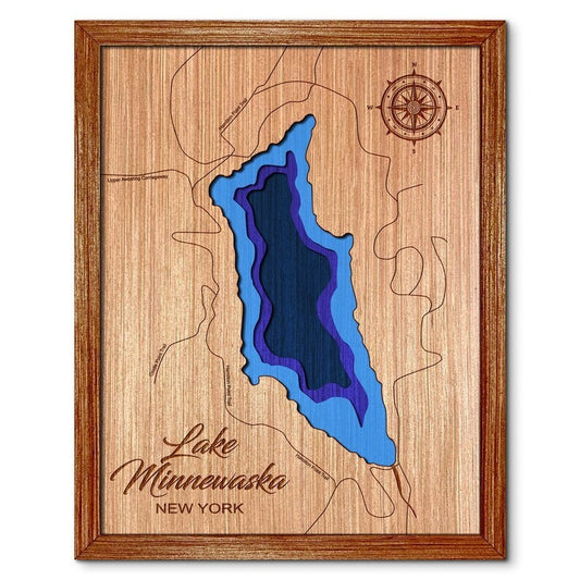 Lake Minnewaska, New York Depth Map Wall Decor