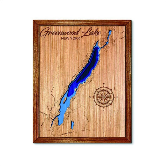 Greenwood Lake, New York & New Jersey Depth Map