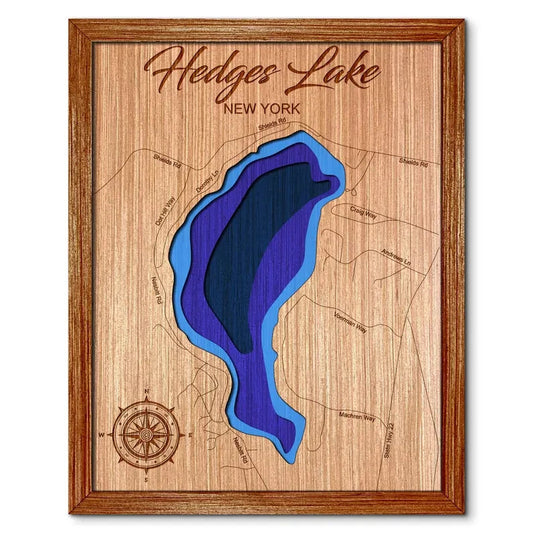 Hedges Lake in Cambridge, New York Depth Map