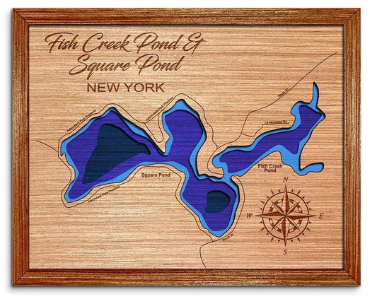 Fish Creek and Square Pond, New York Depth Map