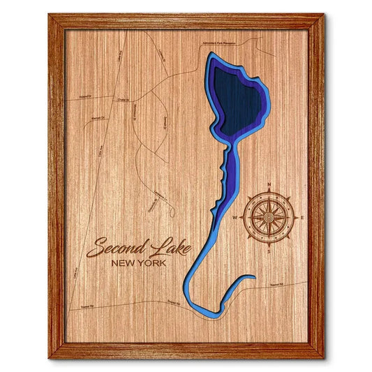 Second Lake in Luzerne, New York Depth Map