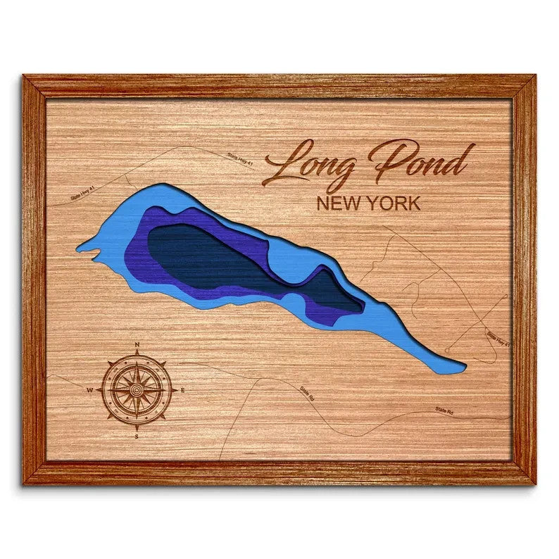 Long Pond in Smithville, New York Depth Map