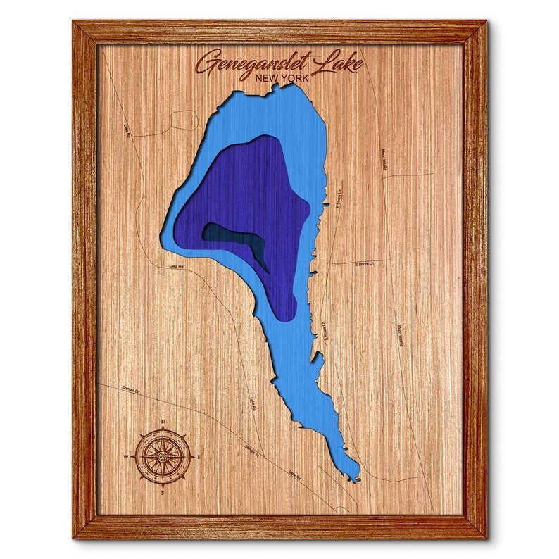 Geneganslet Lake, New York Depth Map
