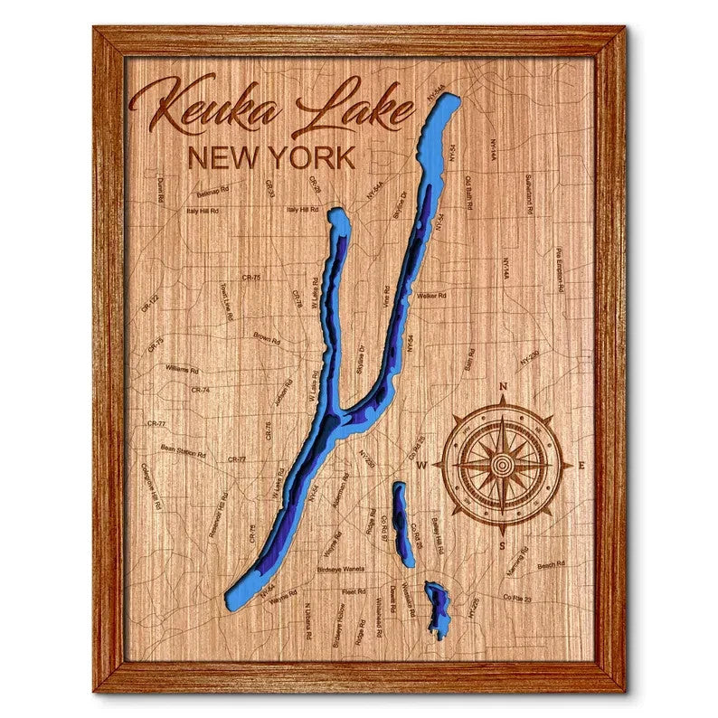Keuka Lake, New York Depth Map