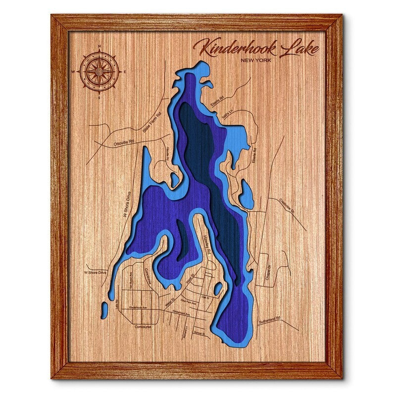 Kinderhook Lake, New York Depth Map
