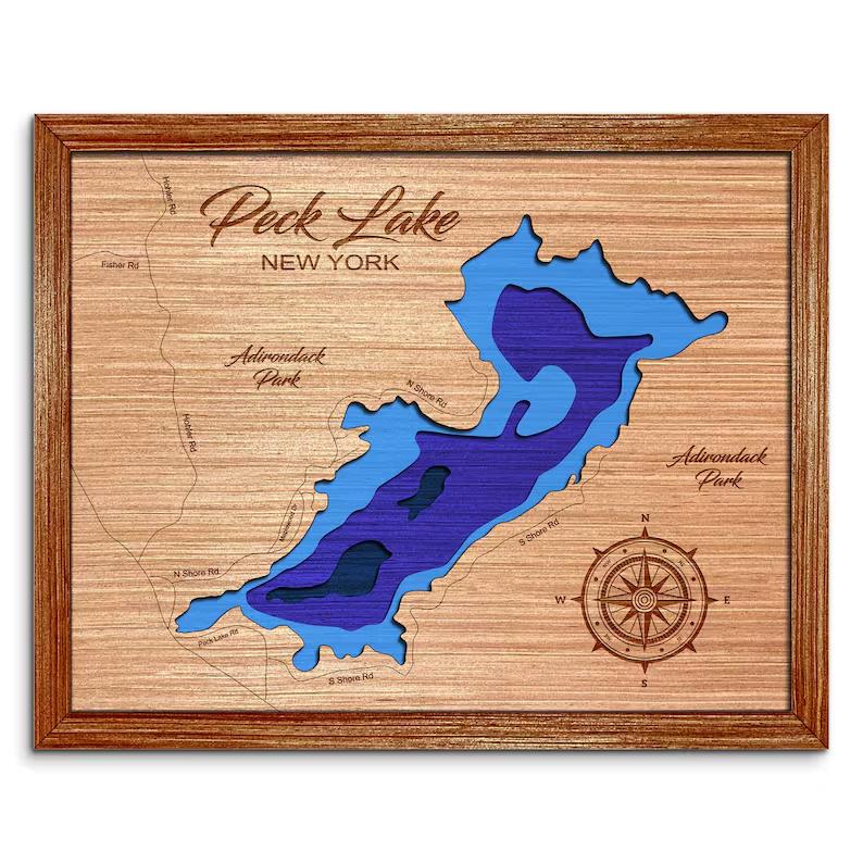 Peck Lake, New York Depth Map