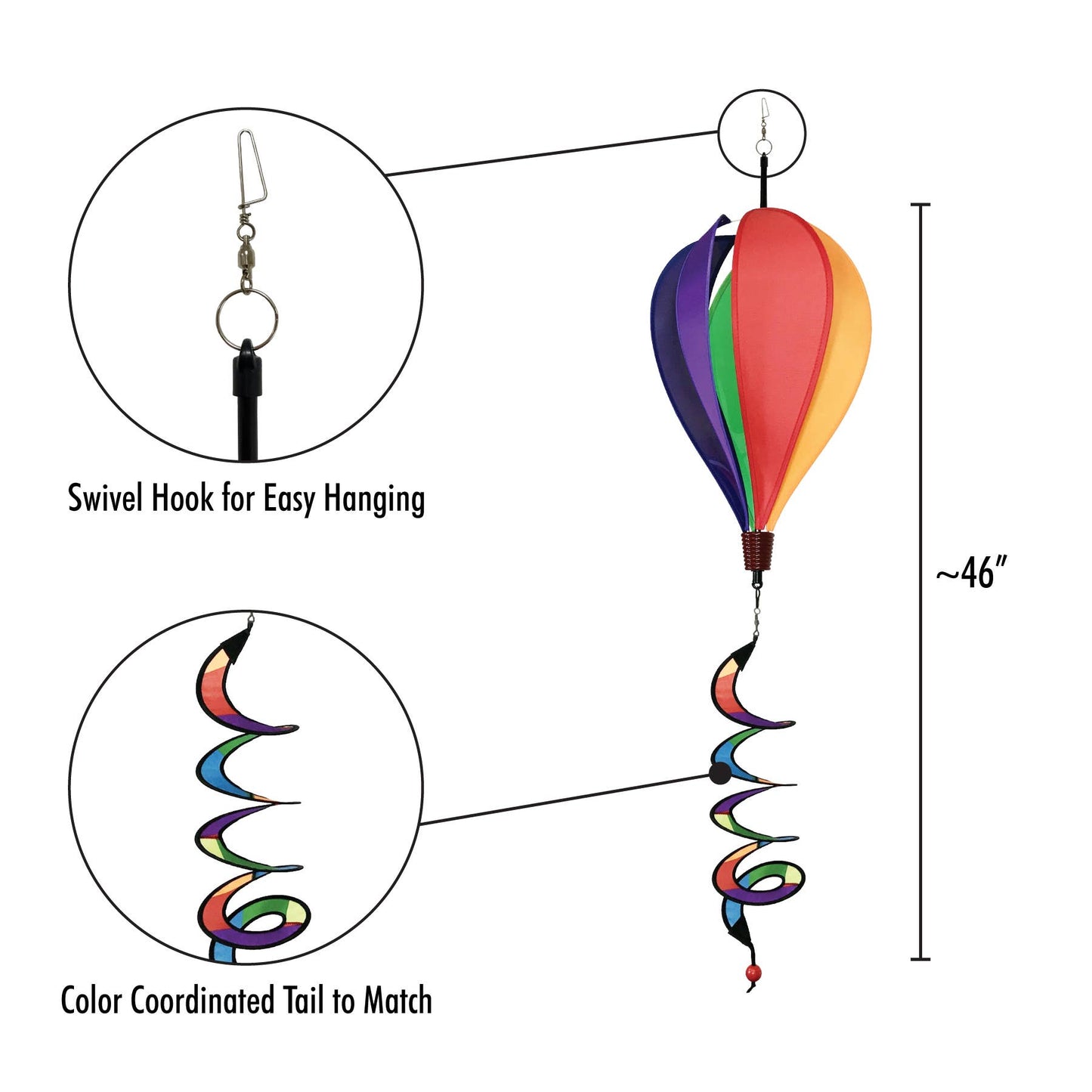 Rainbow Panel Hot Air Balloon
