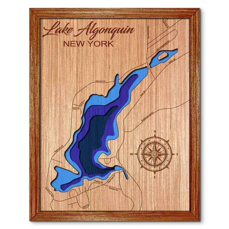 Lake Algonquin, New York Depth Map