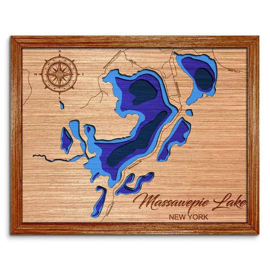 Massawepie Lake, New York Depth Map