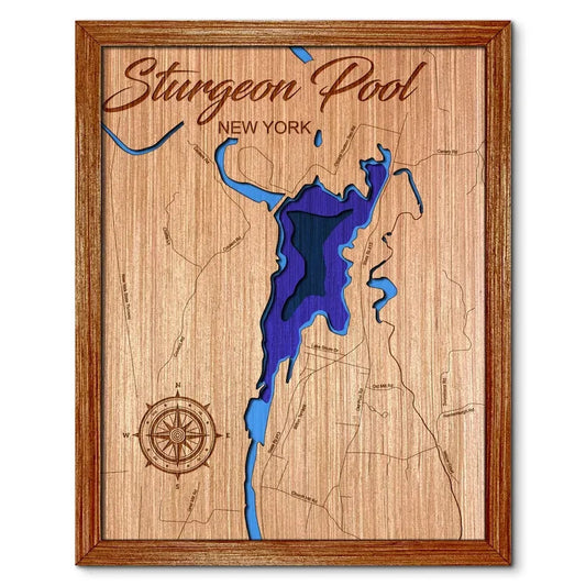 West Caroga Lake, New York Depth Map  Wall Decor