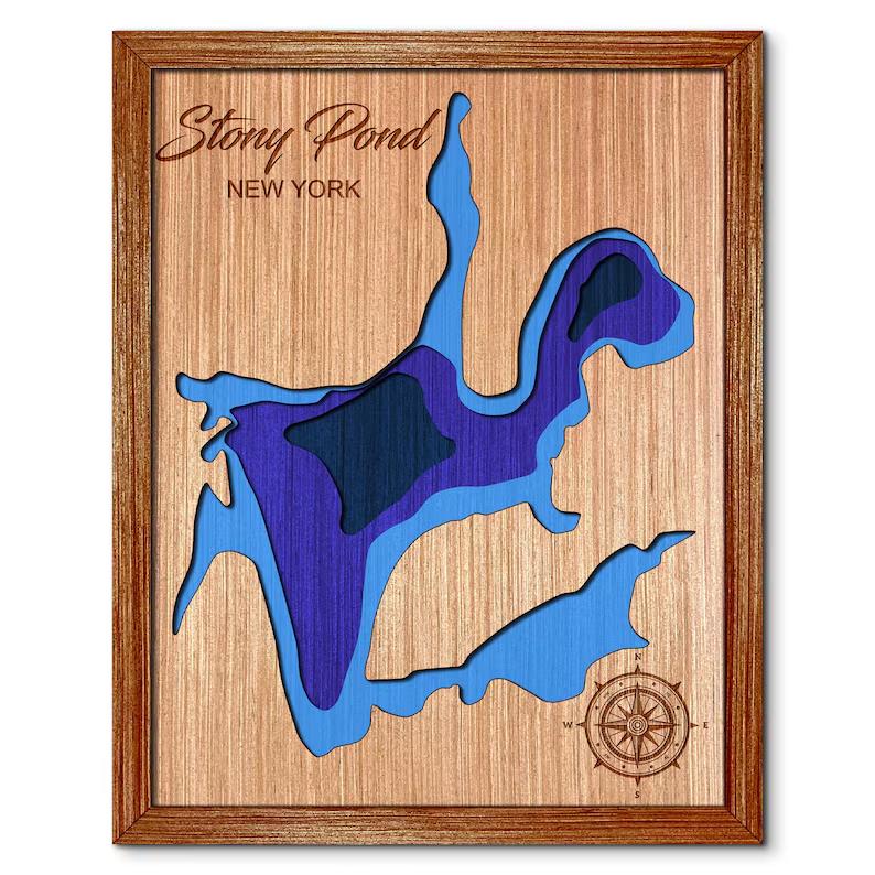 Stony Pond in Minerva, New York Depth Map