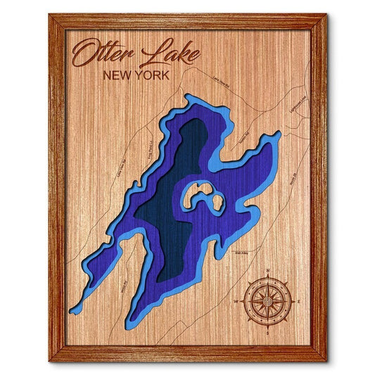 Otter Lake, New York Depth Map Wall Decor
