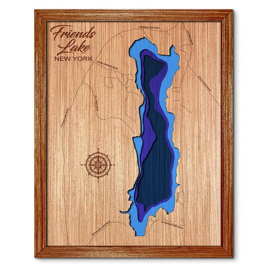 Friends Lake, New York Depth Map