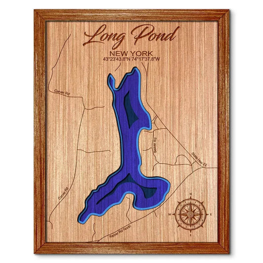 Long Pond in Willsboro, New York Depth Map