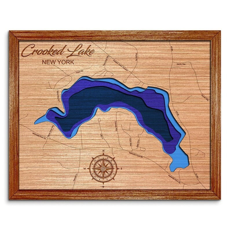 Crooked Lake(Avril Park), New York Depth Map