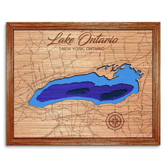 Lake Ontario, New York & Ontario, Canada Depth Map