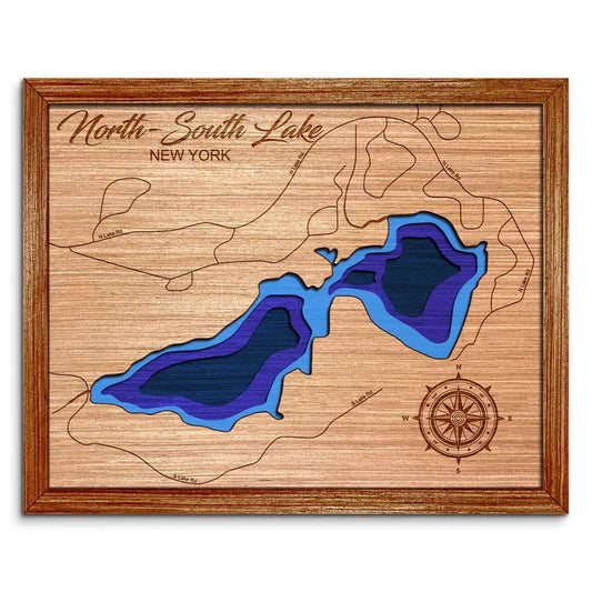 North & South Lake, New York Depth Map