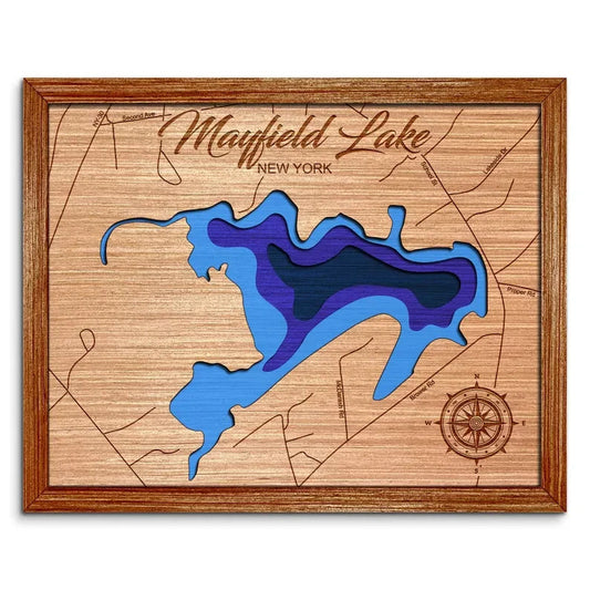 Mayfield Lake, New York Depth Map