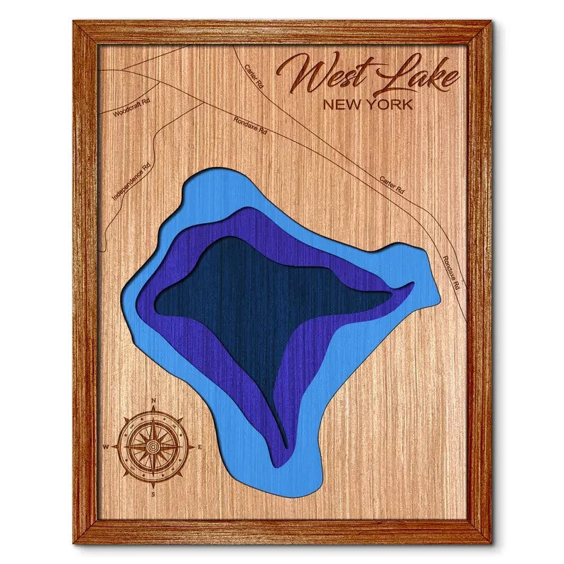 West Lake in Old Forge, New York Depth Map