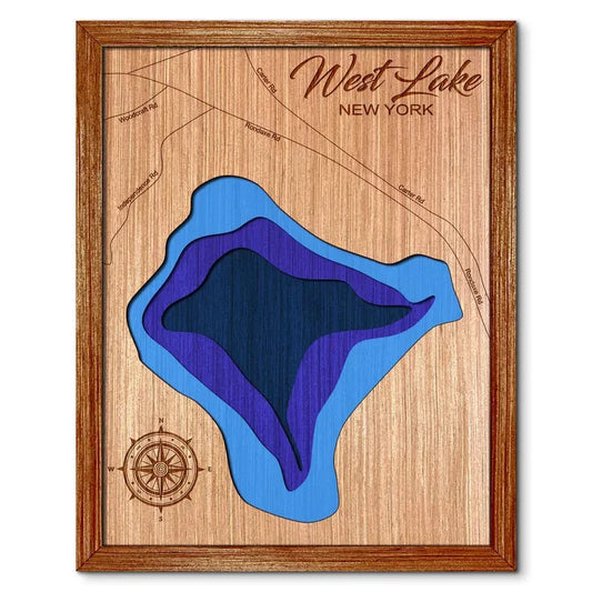 West Lake in Old Forge, New York Depth Map