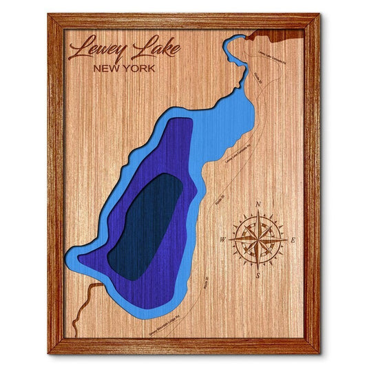 Lewey Lake, New York Depth Map