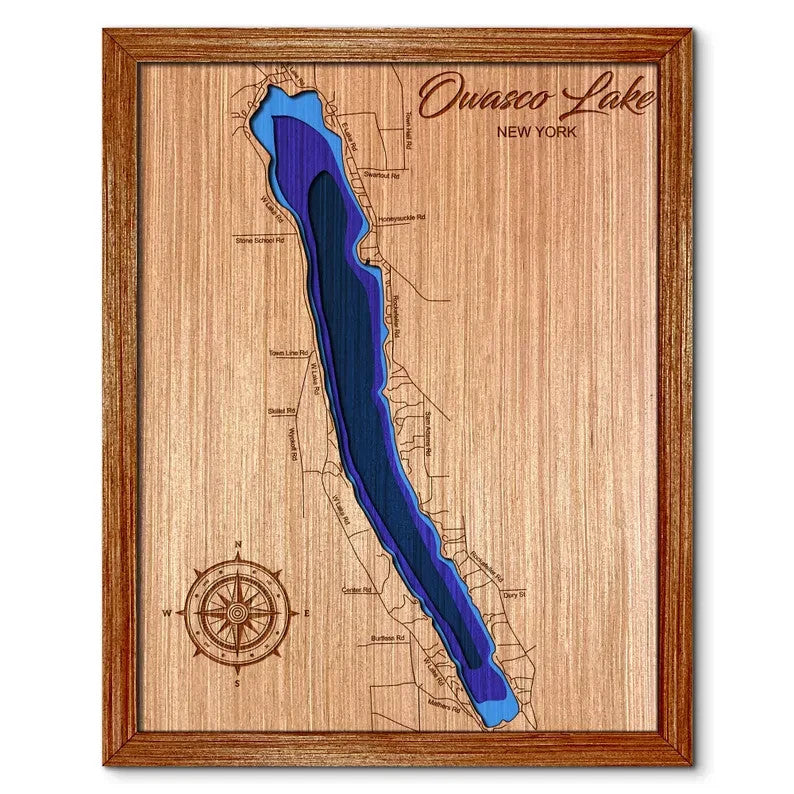 Owasco Lake, New York Depth Map