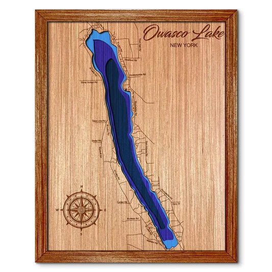 Owasco Lake, New York Depth Map