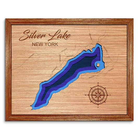 Silver Lake in Hawkeye, New York Depth Map