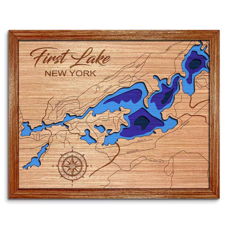 First Lake in Fulton Chain of lakes, New York Depth Map
