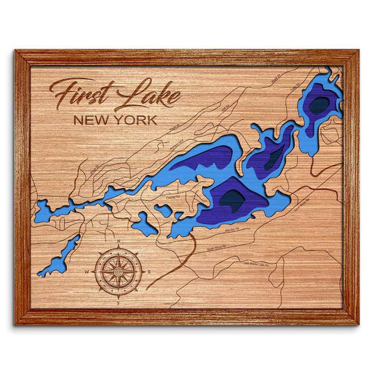 First Lake in Fulton Chain of lakes, New York Depth Map