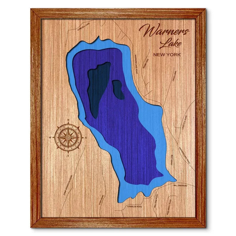 Warners Lake, New York Depth Map