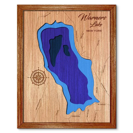 Warners Lake, New York Depth Map
