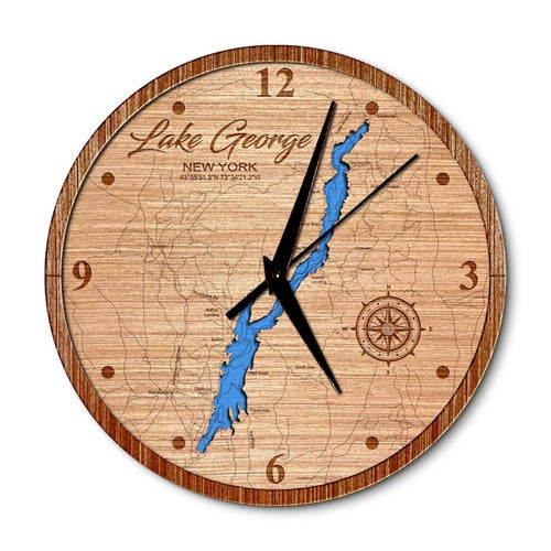 Lake George, New York 14in Layered Map Clock