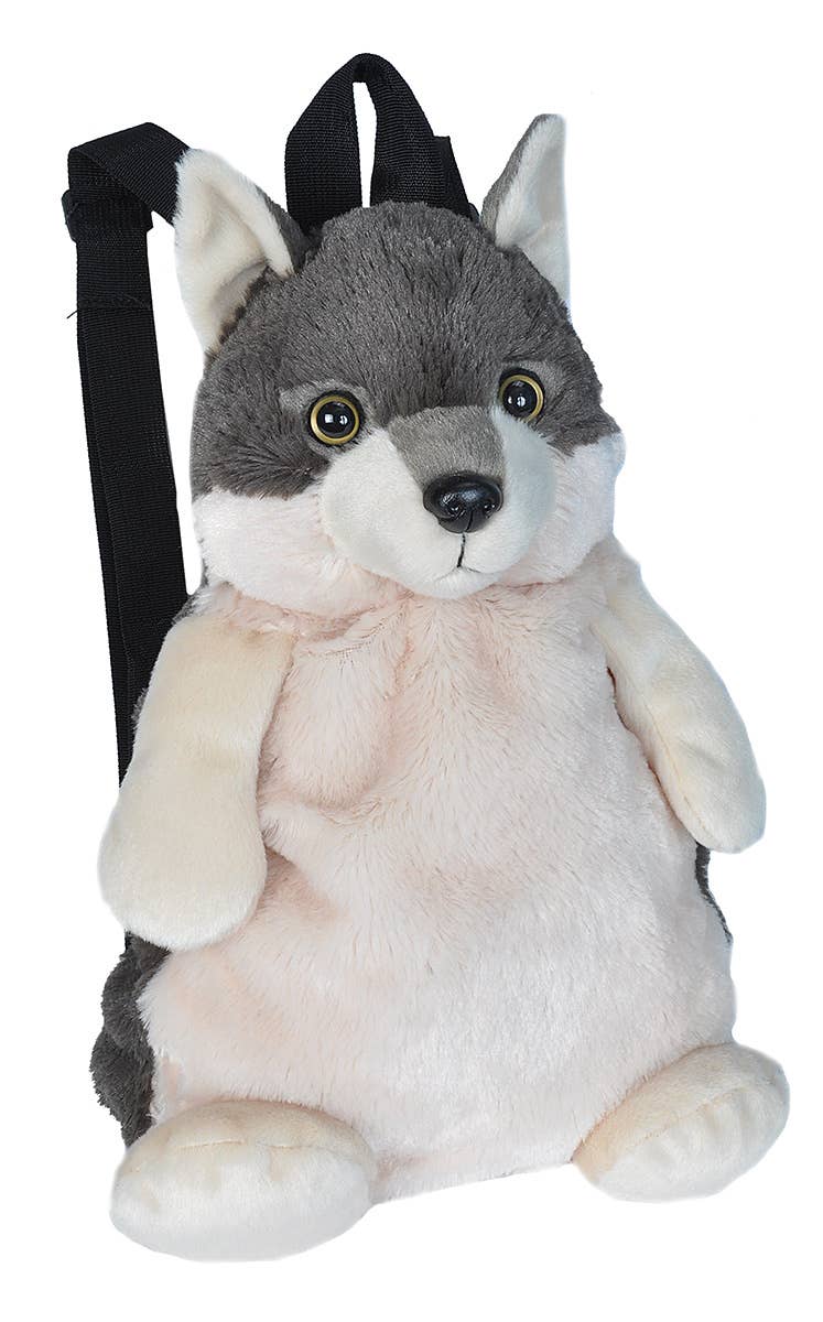 Backpack Wolf Stuffed Animal 14"