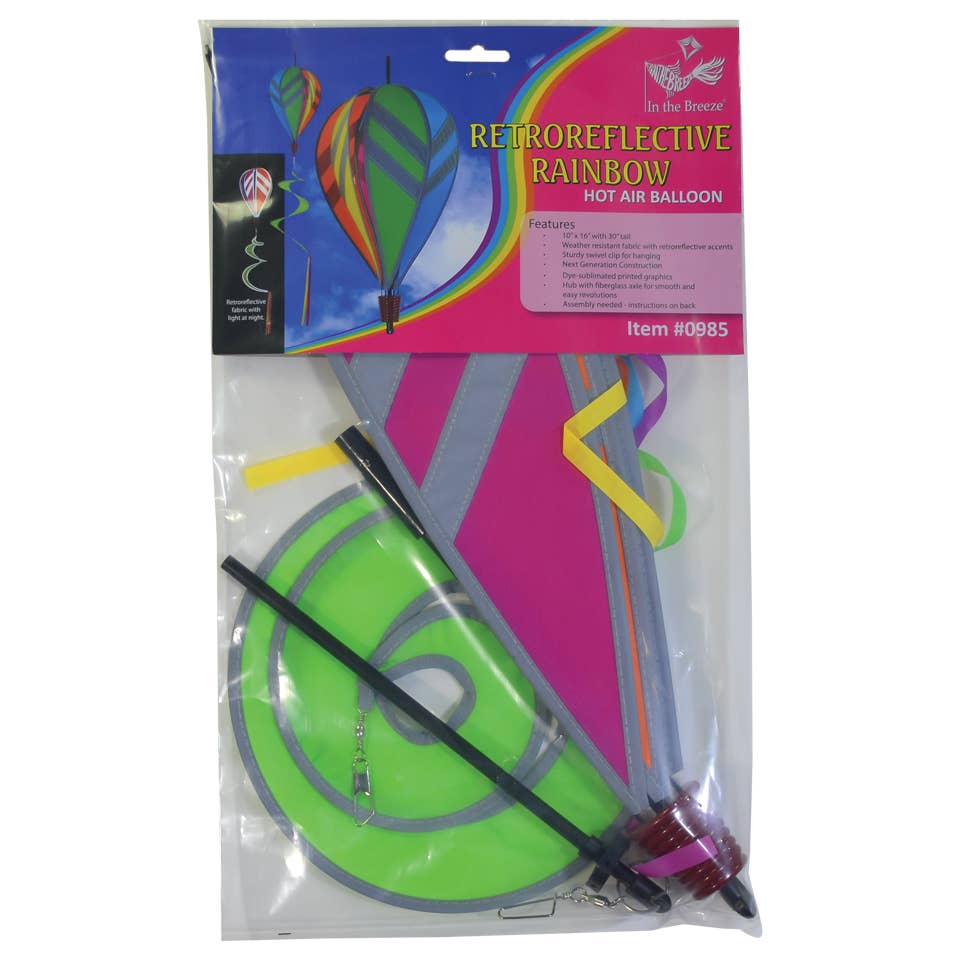 Retroreflective Rainbow 6-Panel Hot Air Balloon