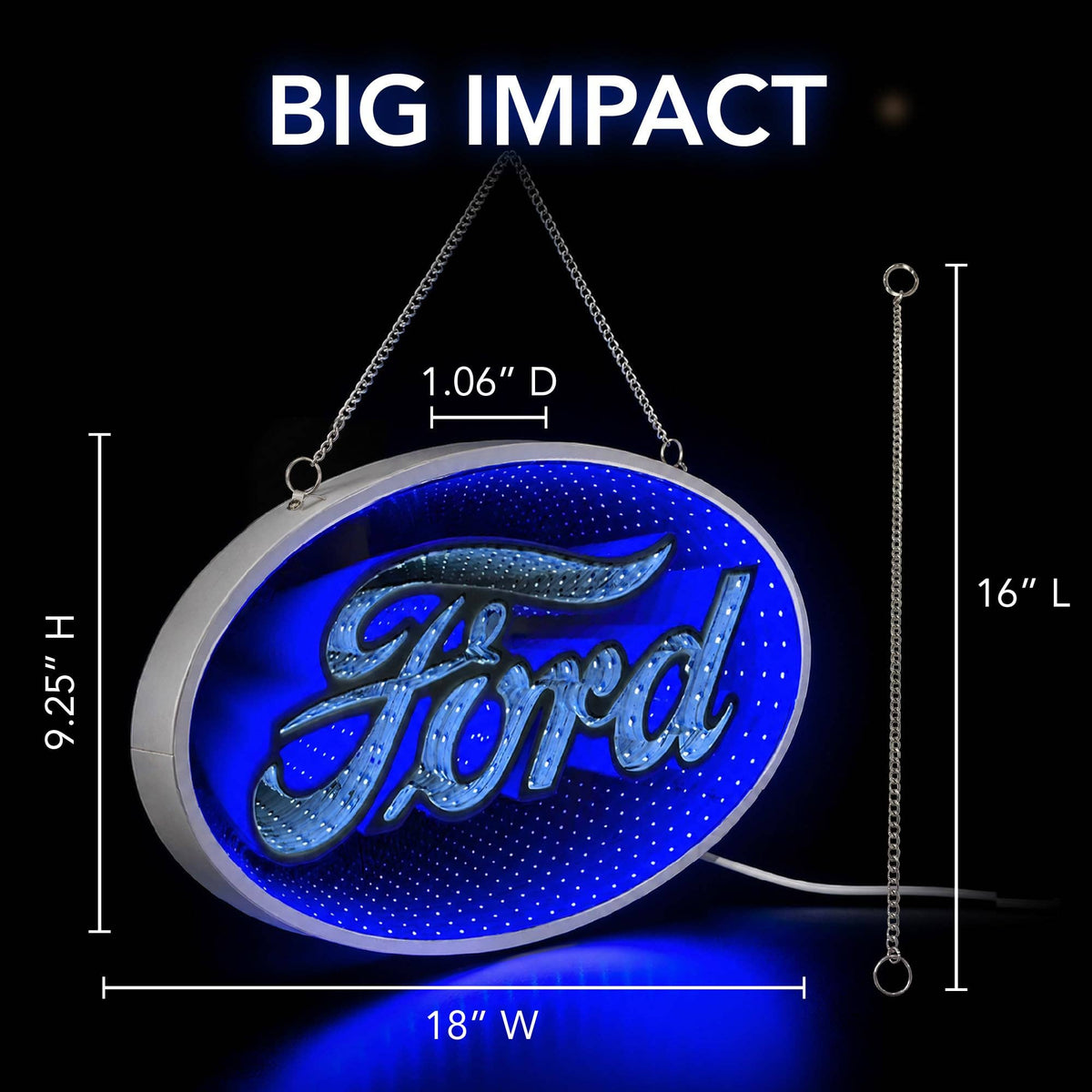 Officially Licensed Ford Built Tough Infinity Mirror LED