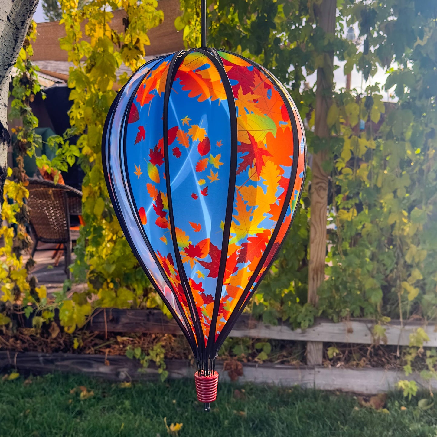 Fall Leaves 10 Panel Hot Air Balloon Spinner